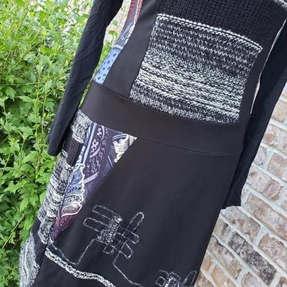 C fait pour vous long sleeve v neck dress sz 2 - Picture 3 of 8
